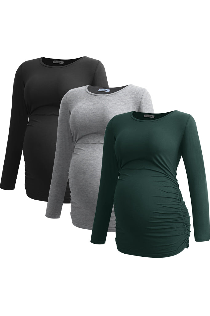 Smallshow Smallshow Long Sleeve Maternity Tops 3-Pack