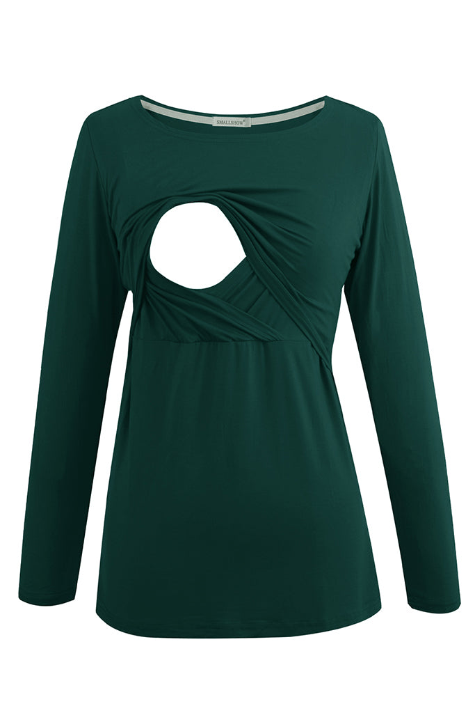 smallshow Modal Long Sleeve Maternity Nursing Tops