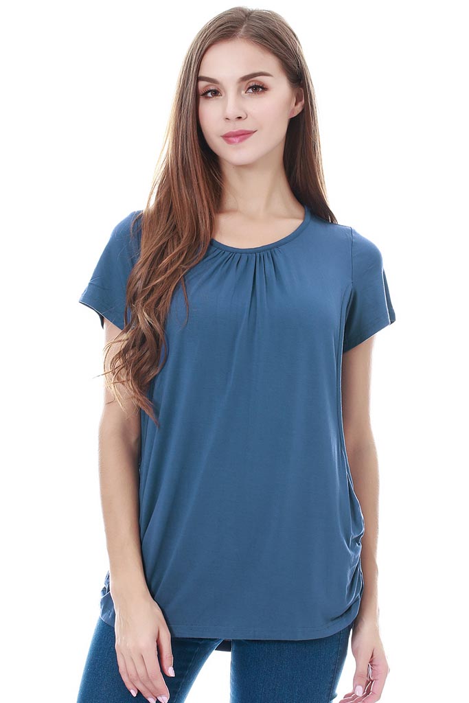 smallshow Short Sleeve Maternity Nursing Tops