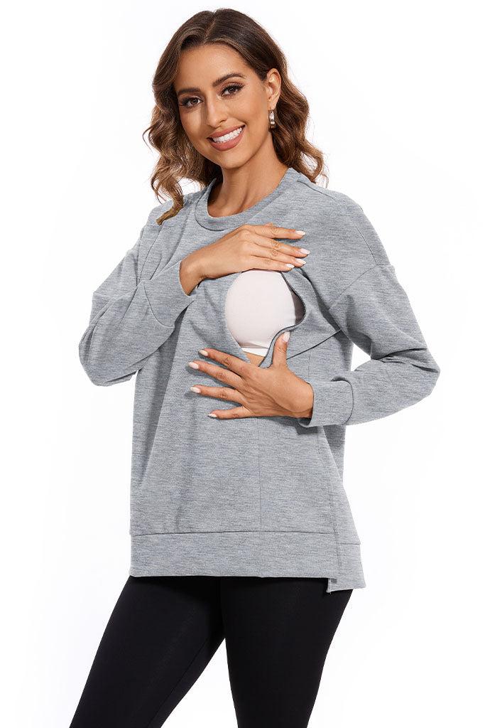 Smallshow Side Slit Nursing Sweatshirt