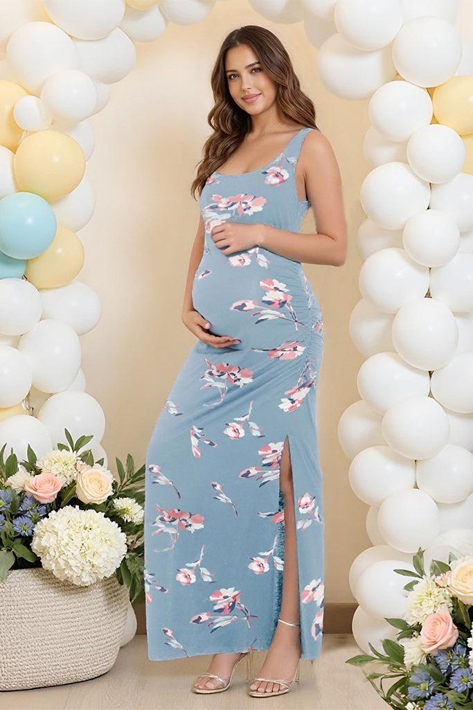 Smallshow Smallshow Sleeveless Floral Maternity Maxi Dress