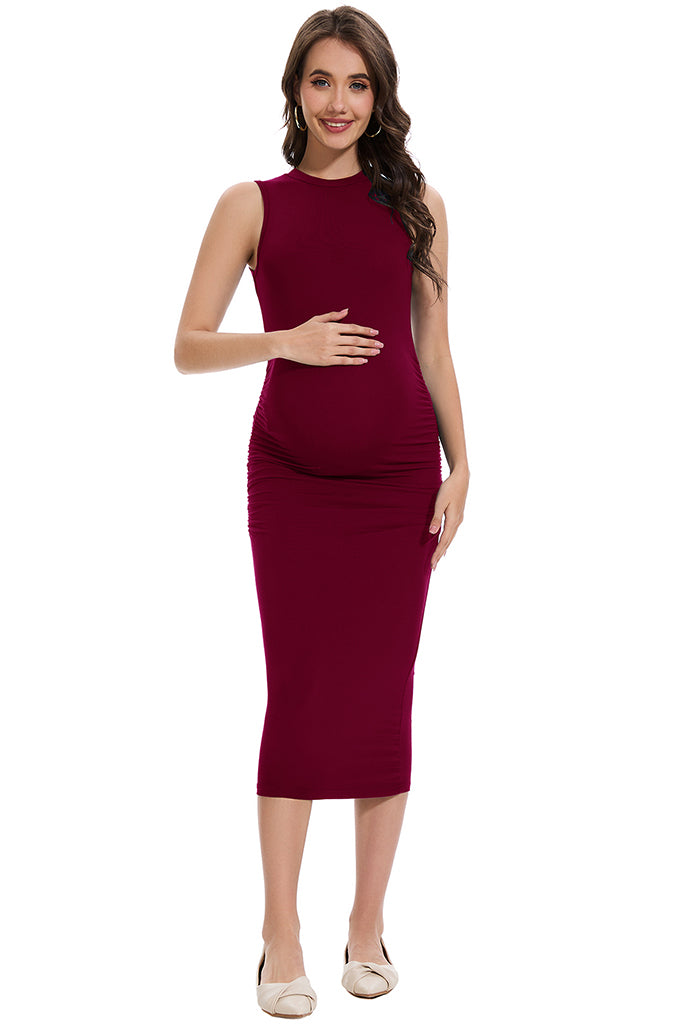 Smallshow Sleeveless Midi Maternity Dress