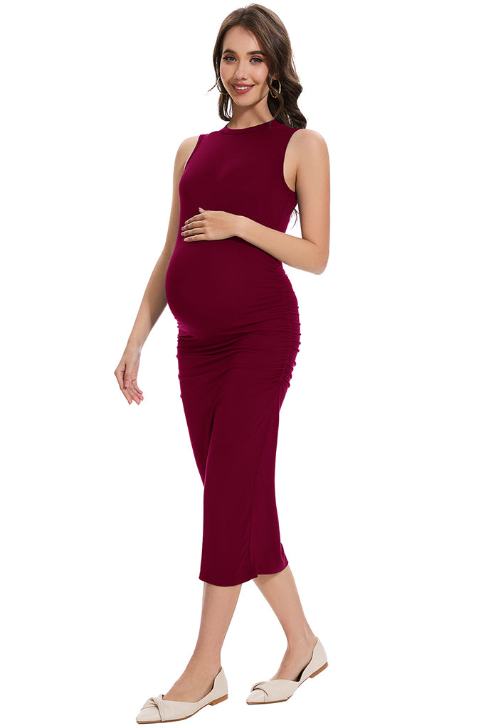 Smallshow Sleeveless Midi Maternity Dress