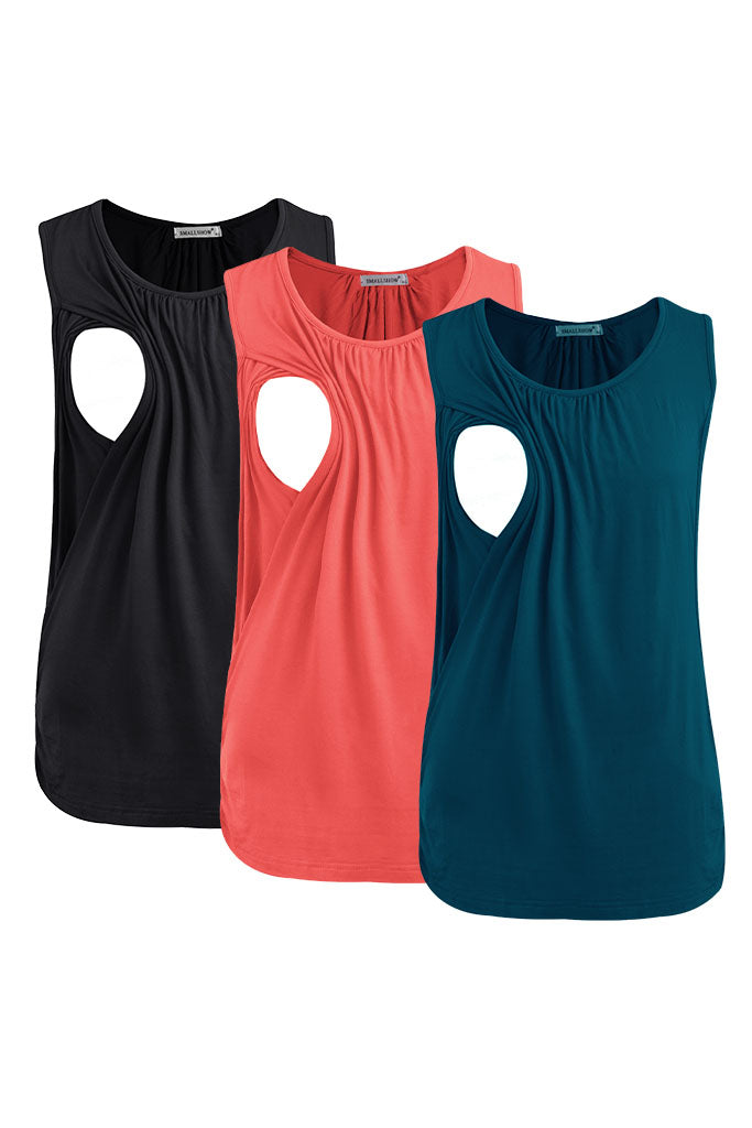 smallshow Sleeveless Nursing Tank Tops 3-Pack