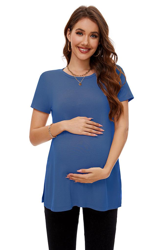 Smallshow Split Hem Ribbed Maternity Tops 3-Pack