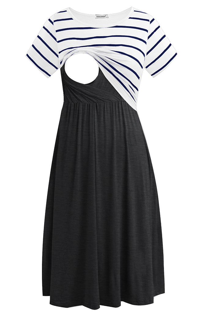 smallshow Striped Casual Nursing Dress