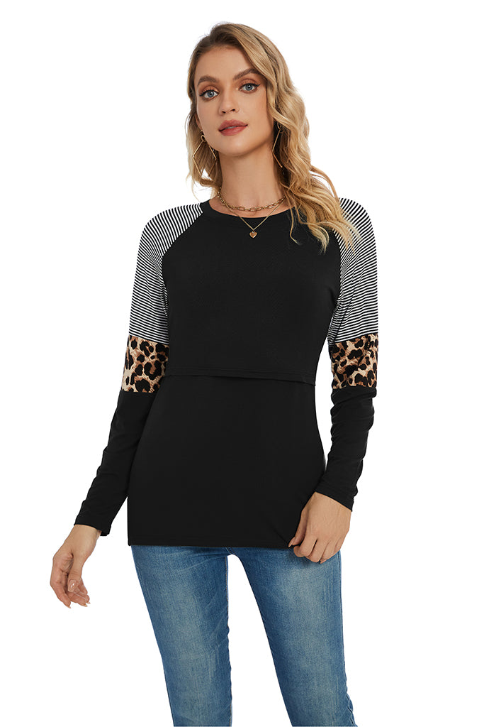 smallshow Stylish Long Sleeve Nursing Tops