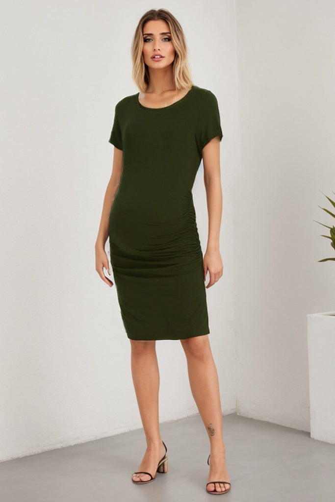 smallshow Smallshow Summer Ruched Bodycon Maternity Dress
