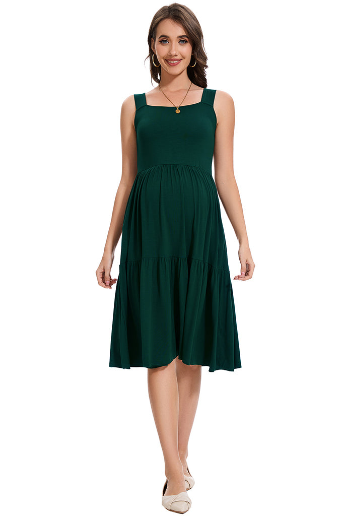 Smallshow Tiered Maternity Midi Dress