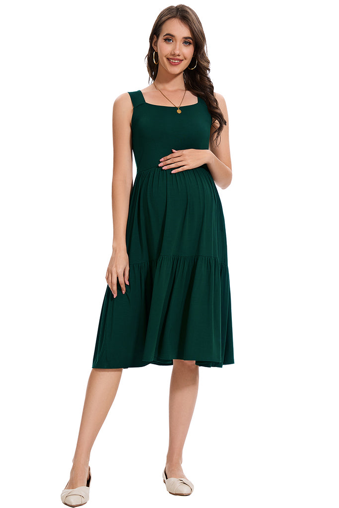 smallshow Tiered Maternity Midi Dress