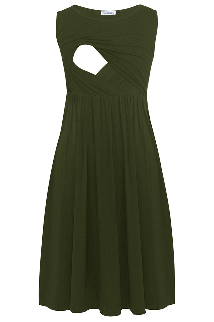 Smallshow Summer Sleeveless Maternity Nursing Dress