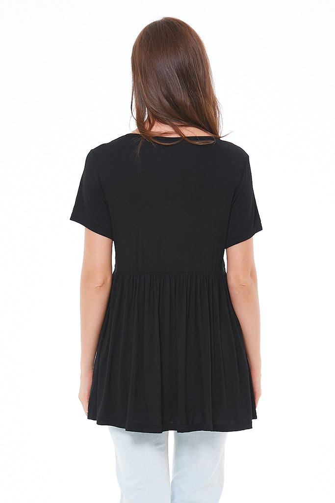 Smallshow UILGO Draped Front Maternity Nursing Tops 3-Pack