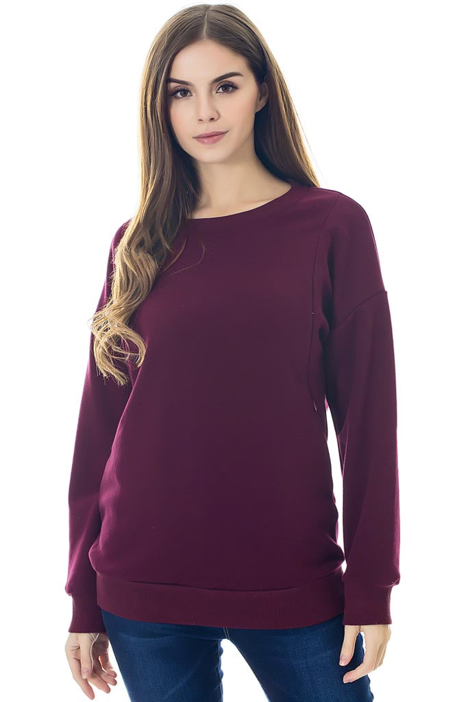 Smallshow UILGO Fleece Maternity Nursing Sweatshirt