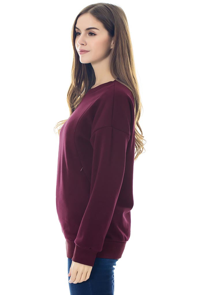Smallshow UILGO Fleece Maternity Nursing Sweatshirt