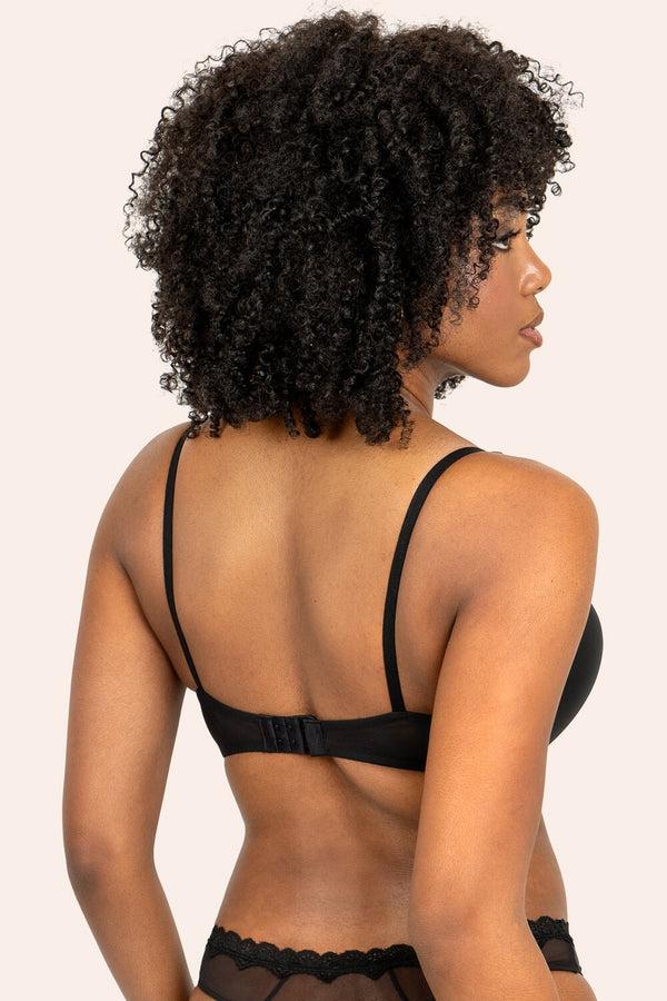 Smart & Sexy Add 2 Cup Sizes Push-Up Bra | Black Hue Mesh