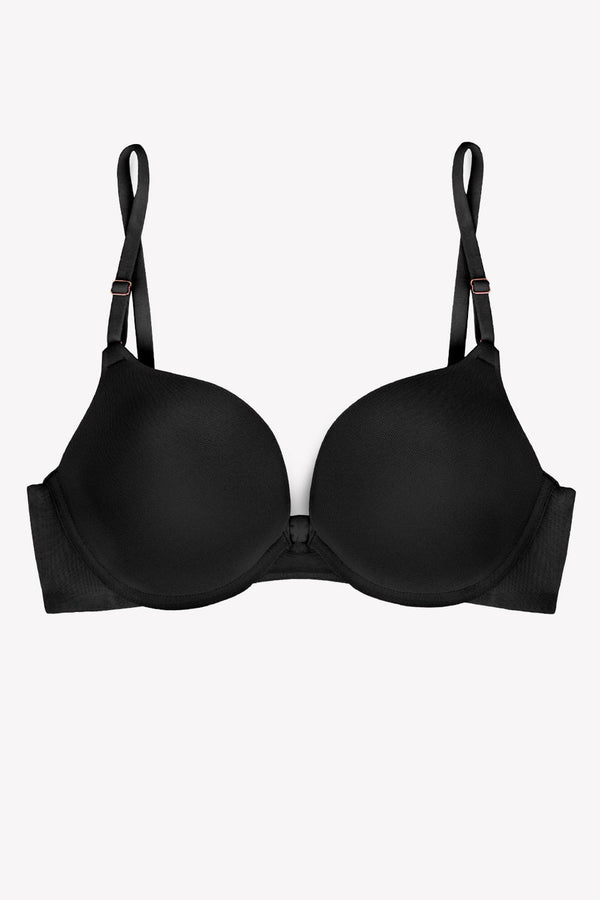 Smart & Sexy Add 2 Cup Sizes Push-Up Bra | Black Hue Mesh