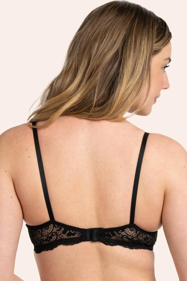 smart & Sexy Add 2 Cup Sizes Push-Up Bra | Black Hue W Lace Wings