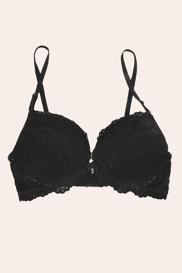 Smart & Sexy Add 2 Cup Sizes Push-Up Bra | Black Signature Lace