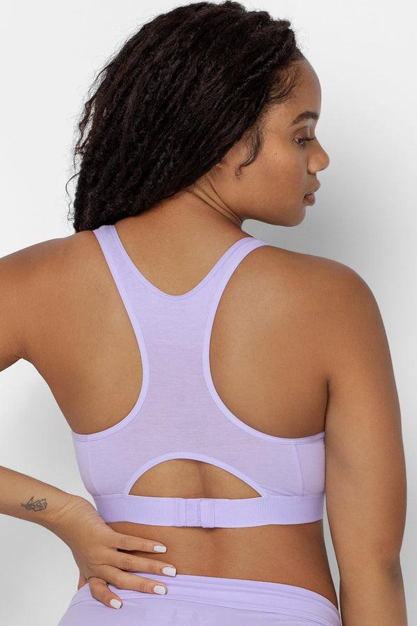 Smart & Sexy Comfort Cotton Front & Back Close Racerback Bra | Lilac Iris Cotton