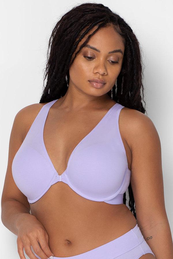 smart & sexy Comfort Cotton Front & Back Close Racerback Bra | Lilac Iris Cotton
