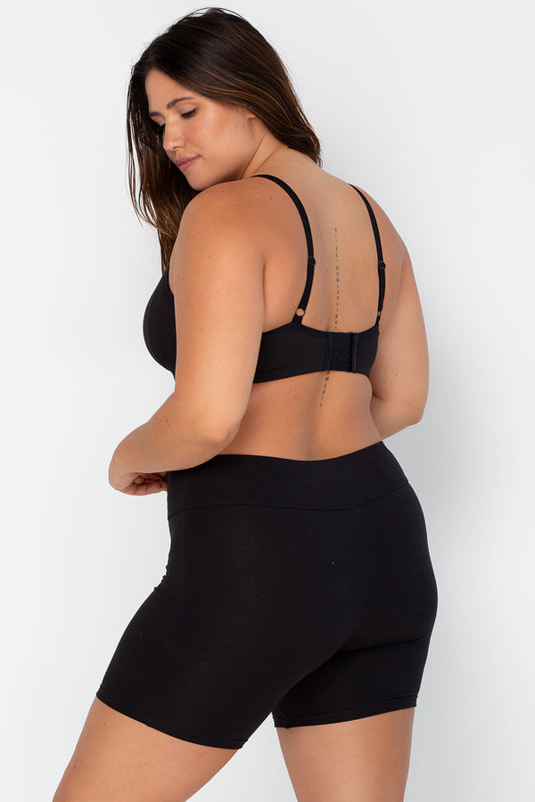 Smart & Sexy Comfort Cotton High-Waisted Biker Shorts | Black Hue Cotton