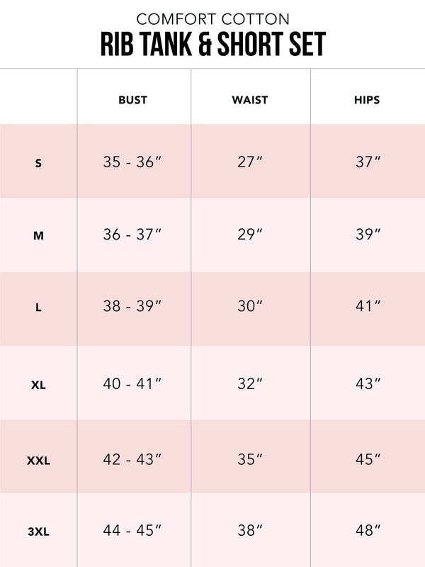 Smart & Sexy Comfort Cotton Rib Tank Top & Shorts Sleep Set | Black Hue Cotton