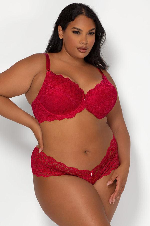 Smart & Sexy Curvy Signature Lace Push-Up Bra With Added Support | No No Red
