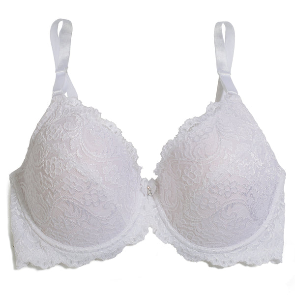 Smart & Sexy Curvy Signature Lace Push-Up Bra With Added Support | White