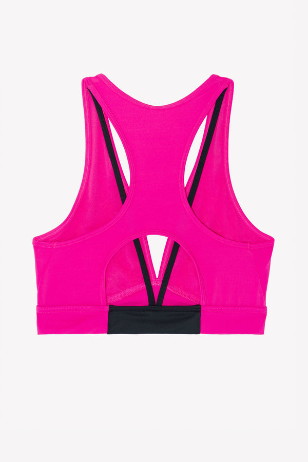 Smart & Sexy Cut-Out Racerback Bikini Top | Fuchsia Sizzle W/ Black Hue