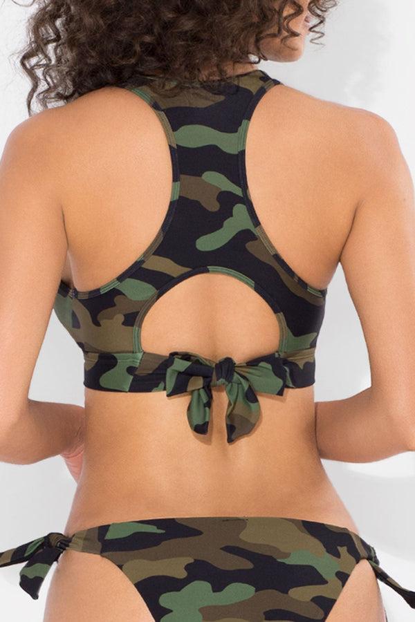 Smart & Sexy Cut-Out Racerback Bikini Top | Modern Camo