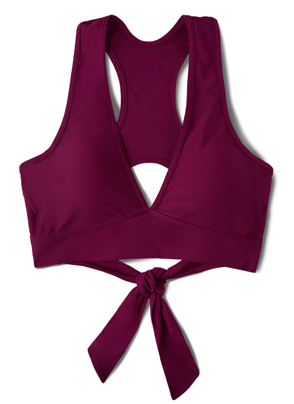 Smart & Sexy Cut-Out Racerback Bikini Top | Purple Velvet Swim