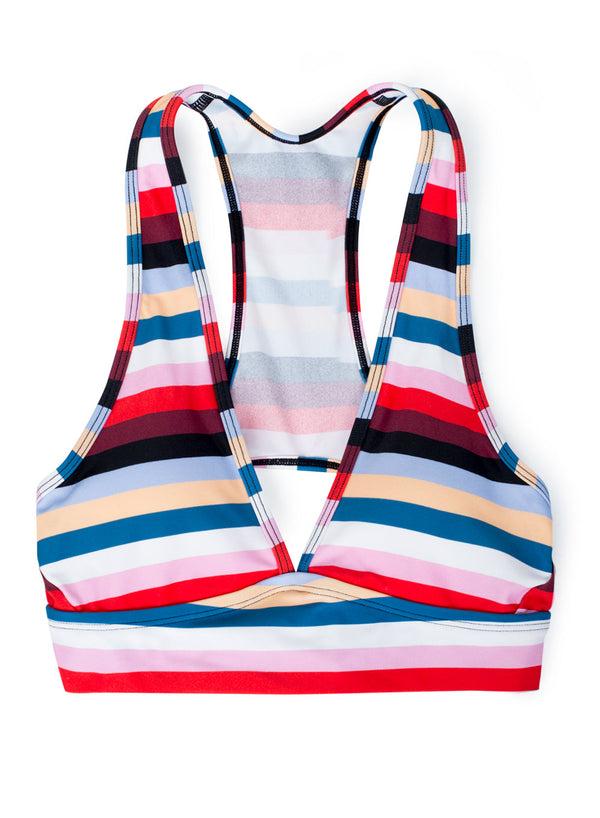 Smart & Sexy Cut-Out Racerback Bikini Top | Rhumba Stripes