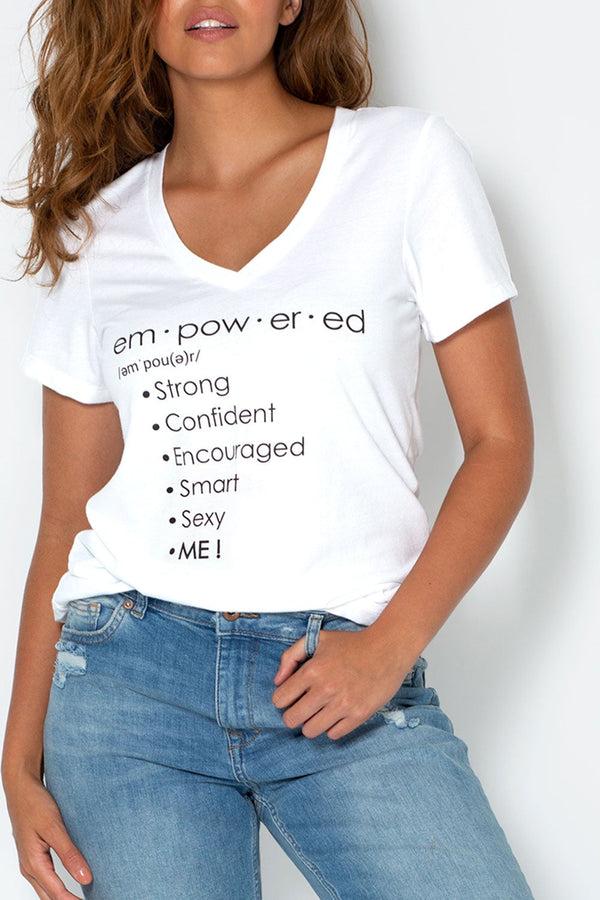 smart & sexy Empowered Graphic V-Neck Shirt | Empowered