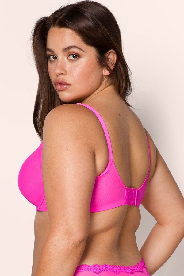 Smart & Sexy Everyday Invisible Full Coverage T-Shirt Bra | Electric Pink
