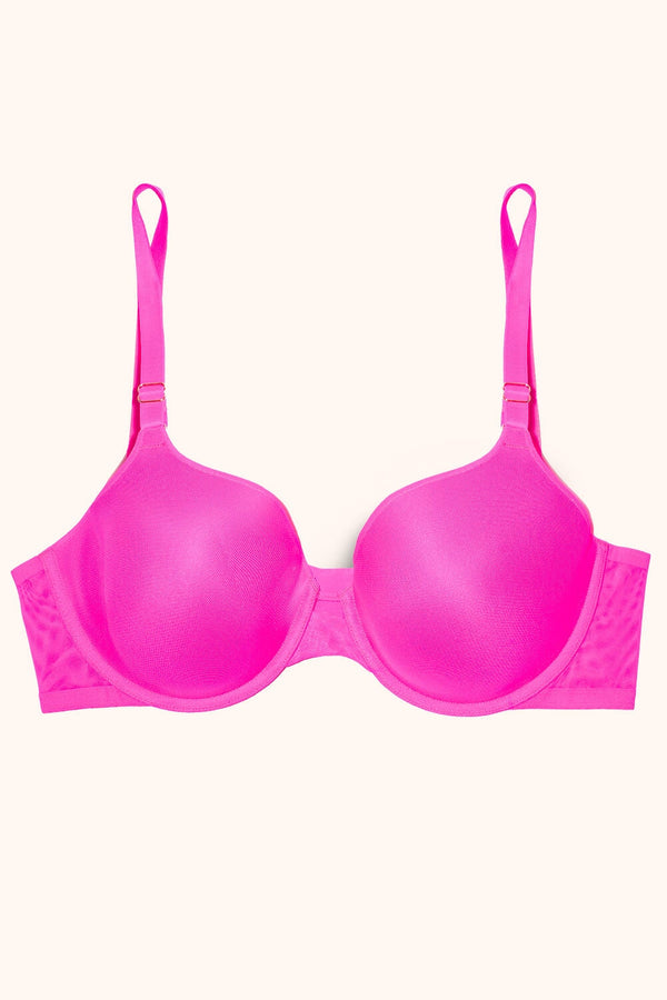 Smart & Sexy Everyday Invisible Full Coverage T-Shirt Bra | Electric Pink