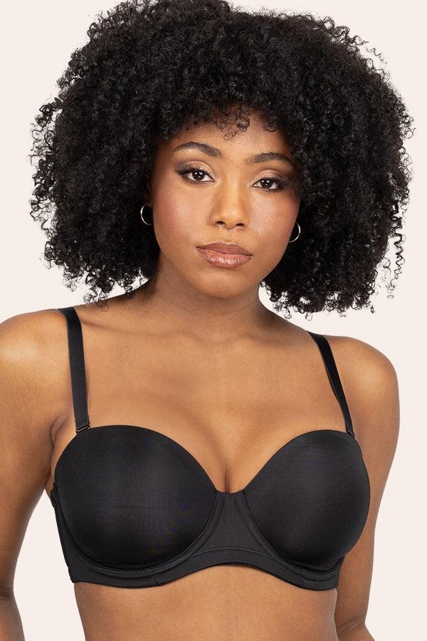 smart & sexy Full Support Light Lined Strapless Bra | Black Hue
