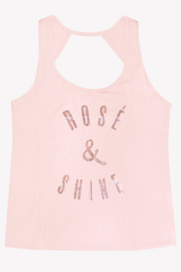Smart & Sexy Graphic Twist Back Tank Top | Blushing Rose Rose & Shine
