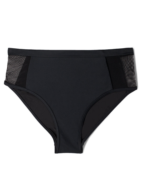 Smart & Sexy High-Waisted Fishnet Bikini Bottom | Black Hue