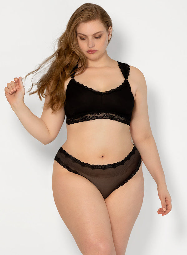 Smart & Sexy Lace Trim Cheeky Panty 2 Pack | Electric Pink/Black Hue