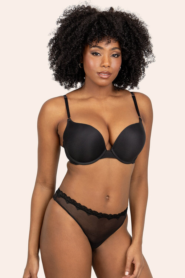 Smart & Sexy Lace Trim Thong Panty 2 Pack | Classic Leopard/Black Hue