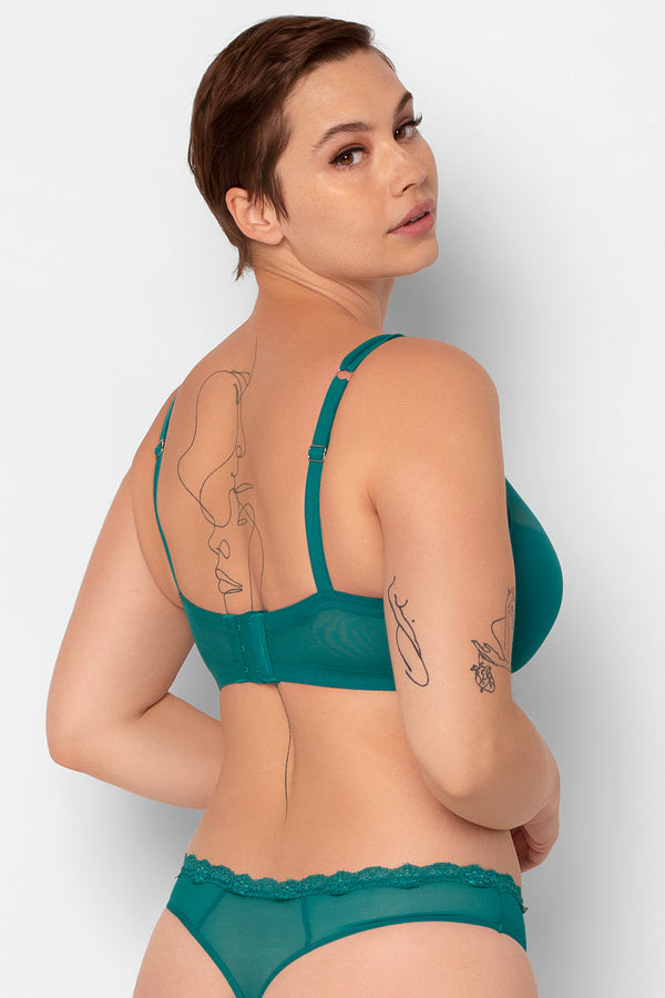 Smart & Sexy Lace Trim Thong Panty 2 Pack | Fanfare/Black Hue