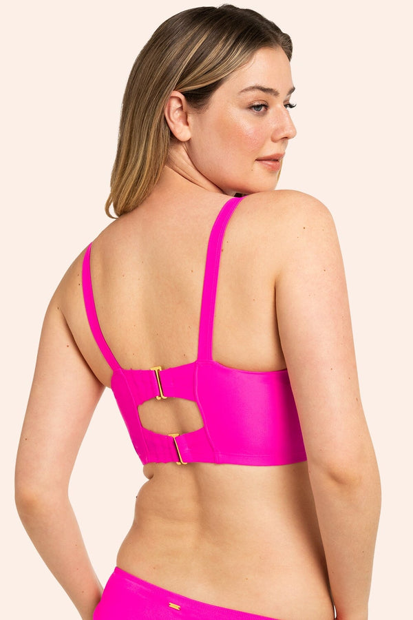 Smart & Sexy Long Lined Underwire Bikini Top | Fuchsia Sizzle