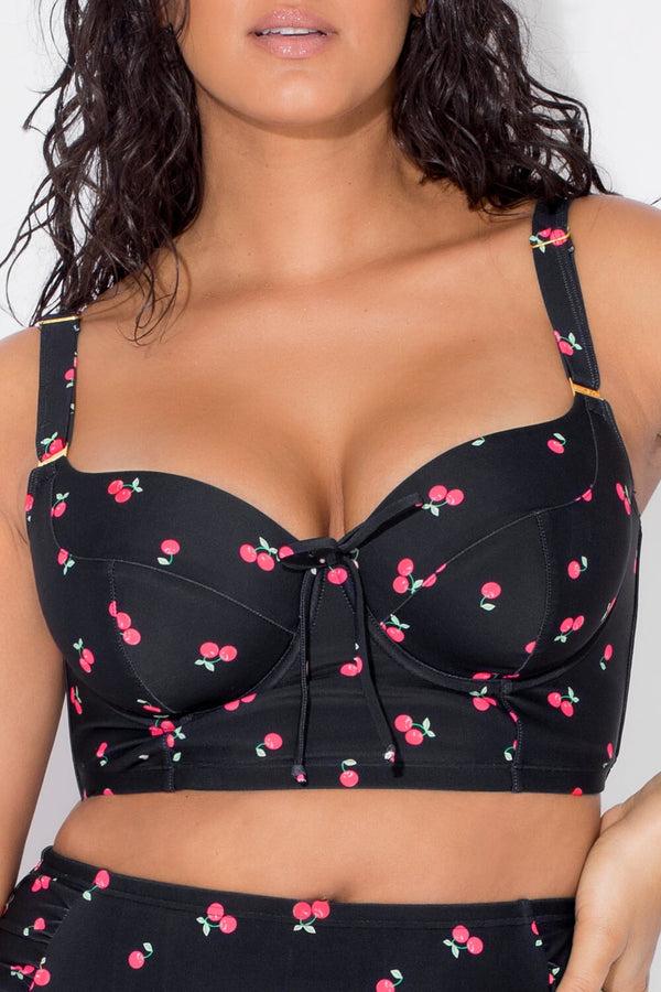 smart & sexy Long Lined Underwire Bikini Top | Sweet Cherry