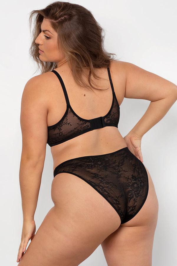 Smart & Sexy Mesh High Leg Panty 2 Pack | Black Hue/No No Red Smooth Lace