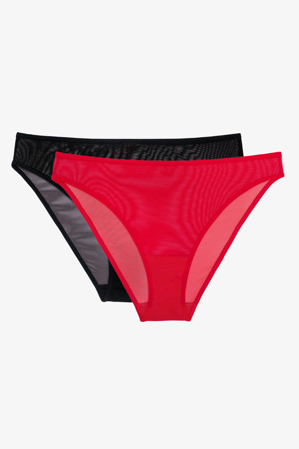 Smart & Sexy Mesh High Leg Panty 2 Pack | Crantastic/Black Hue