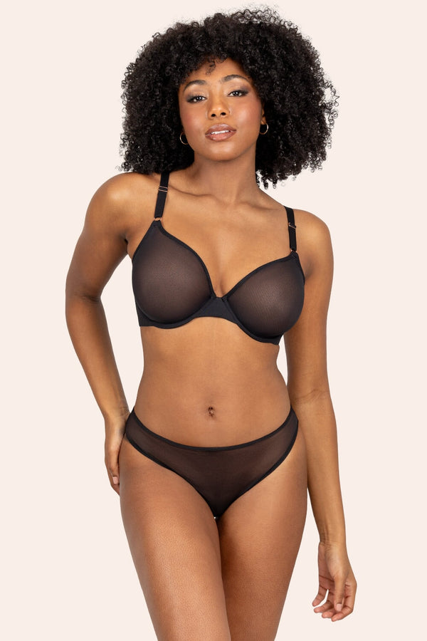 Smart & Sexy Mesh High Leg Panty 2 Pack | Wisteria/Black Hue