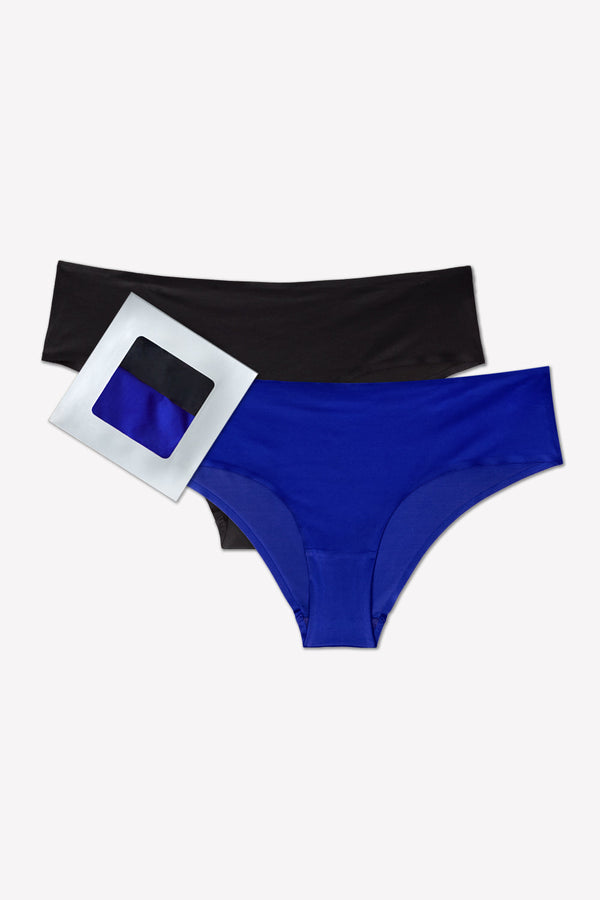 smart & sexy No-Show Hipster Panty 2 Pack | Black/Crazy Cobalt