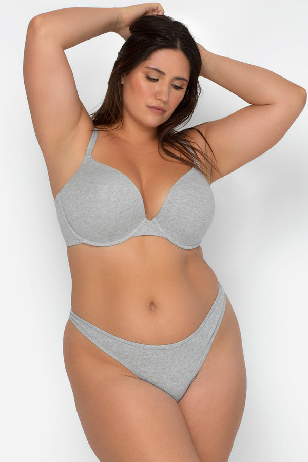 Smart & Sexy Perfect Push-Up Bra | Light Grey Heather Cotton