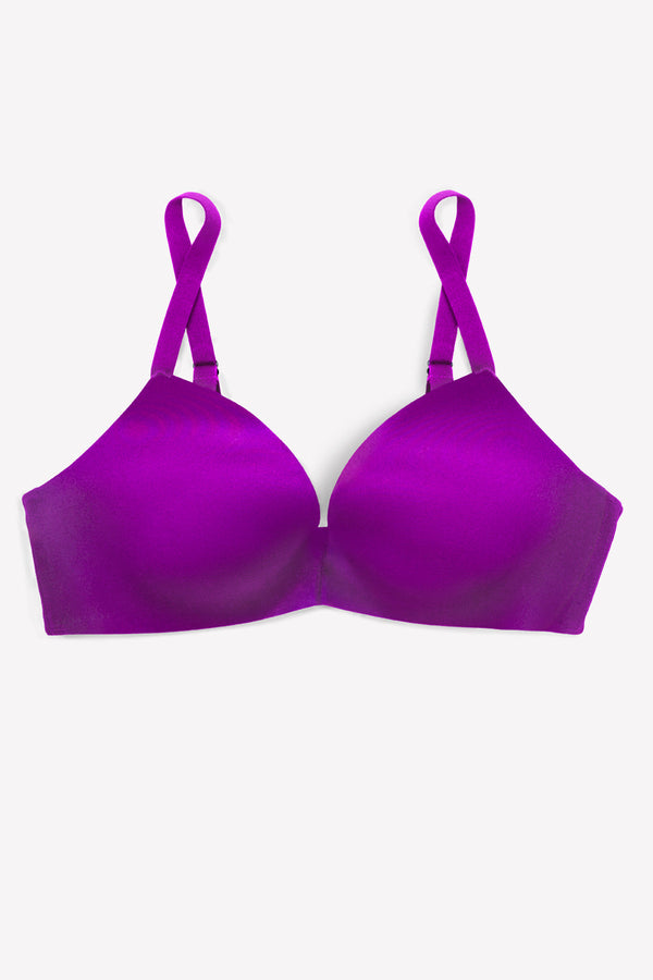 Smart & Sexy Perfect Wireless Bra | Fierce Violet Satin