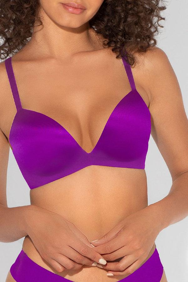 smart & sexy Perfect Wireless Bra | Fierce Violet Satin